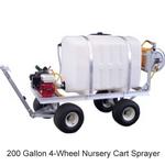 50, 100, or 200 Gallon 4-Wheel Nursery Cart Sprayers